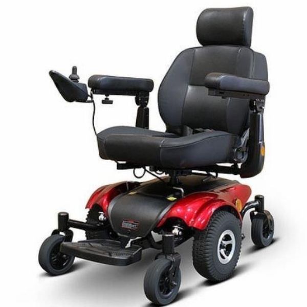 EWheels EW M48 Power Wheelchair Red Front Left Side View