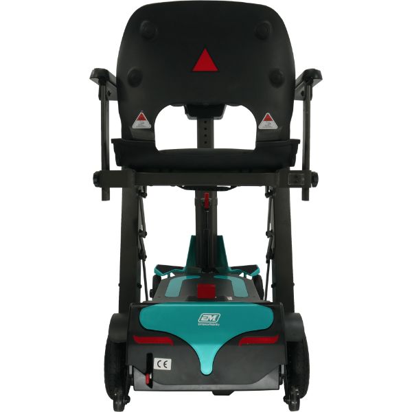 Enhance Mobility MOJO  Automatic Folding Scooter Aqua Unfolded Back View