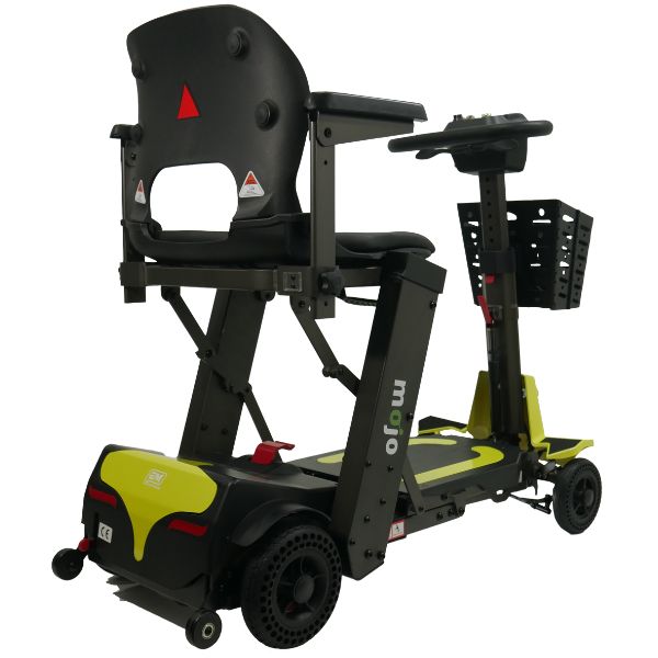 Enhance Mobility MOJO Automatic Folding Scooter Lemony Lime Back Right View