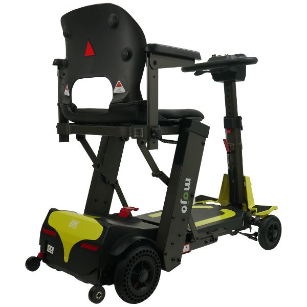 Enhance Mobility MOJO Automatic Folding Scooter Lemony Lime Back Right View