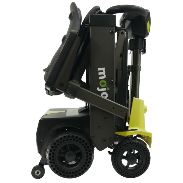 Enhance Mobility MOJO  Automatic Folding Scooter Lemony Lime  Folded Right Side View