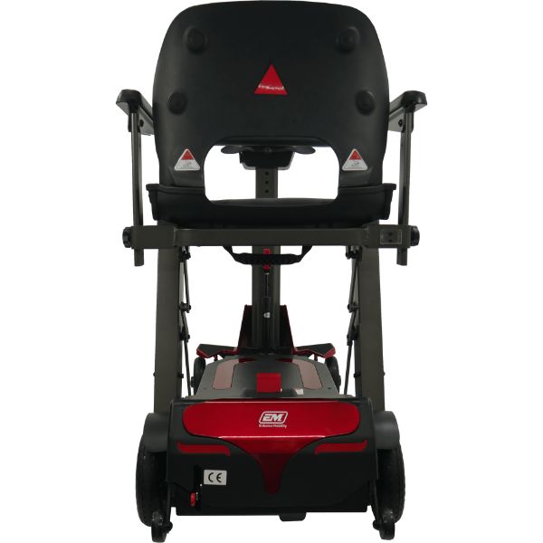 Enhance Mobility MOJO  Automatic Folding Scooter Red Back View