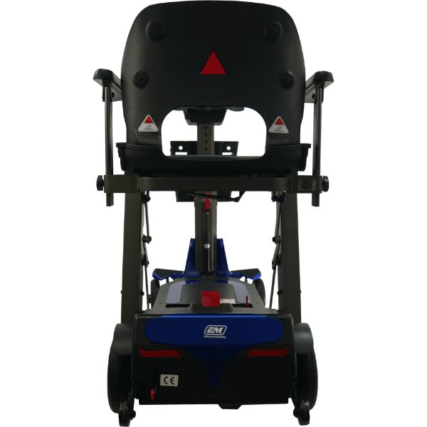 Enhance Mobility Mojo Folding Scooter Blue Folding Seat View