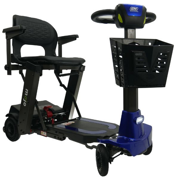 Enhance Mobility Mojo Folding Scooter Blue Front  Left View