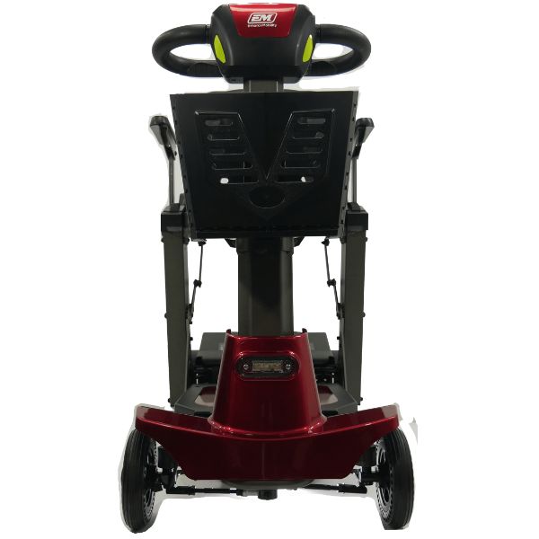 Enhance Mobility Mojo Folding Scooter Red Front with Basket View
