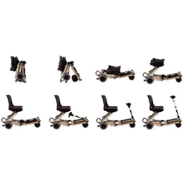 FreeRider USA Luggie Classic 4 Wheel Foldable Travel Scooter Unfolding and Folding View