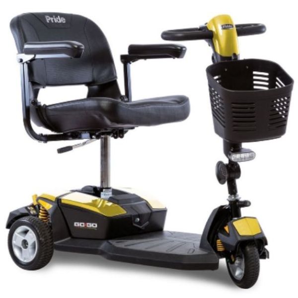 Go-Go LX With CTS Suspension 3 Wheel Scooter SC50LX Yellow Front View