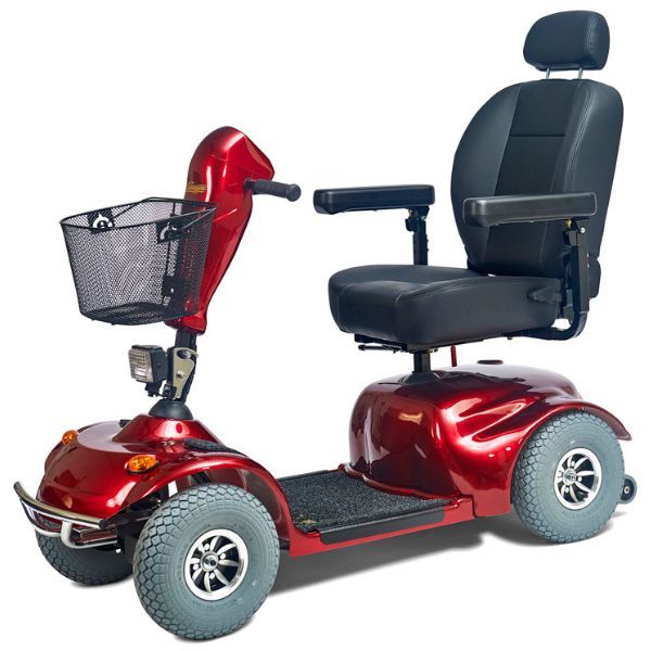 Golden Technologies Avenger 500lb Capacity 4-Wheel Scooter GA541D Red Left Side View