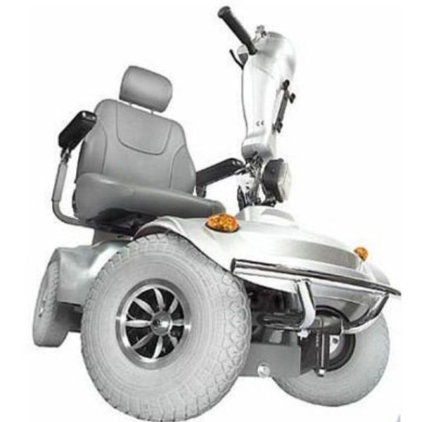 Golden Technologies Avenger 500lb Capacity 4-Wheel Scooter GA541D Silver Front Side View