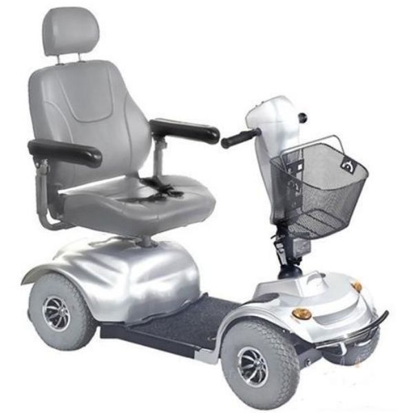 Golden Technologies Avenger 500lb Capacity 4-Wheel Scooter GA541D Silver Front View