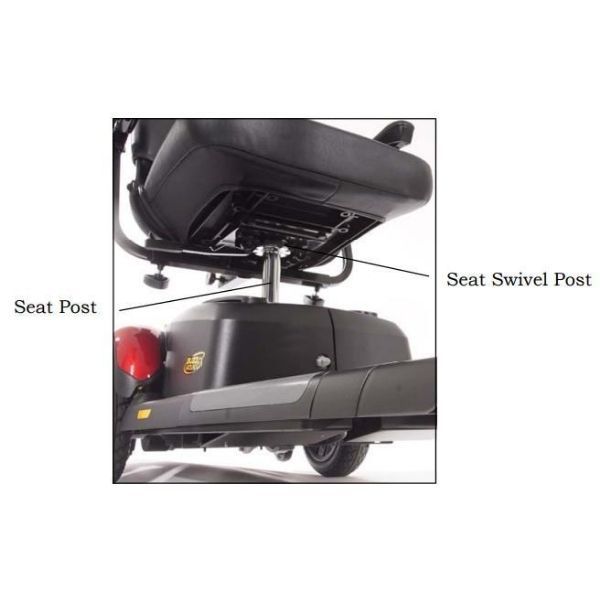 Golden Technologies Buzzaround Extreme 3-Wheel Mobility Scooter GB118D Seat Swivel Post View