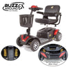 Golden Technologies Buzzaround Extreme 4-Wheel Mobility Scooter GB148D Front and Rear Suspension View