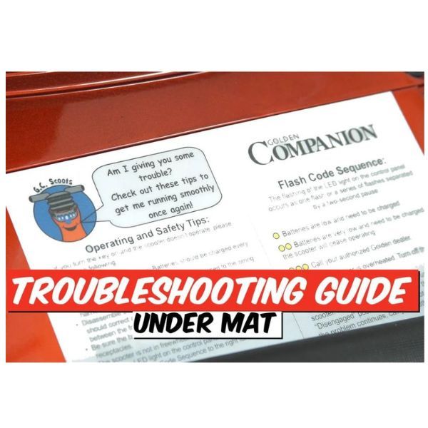 Golden Technologies Companion 3-Wheel Full Size Scooter GC340CUnder Mat troubleshooting Guide 