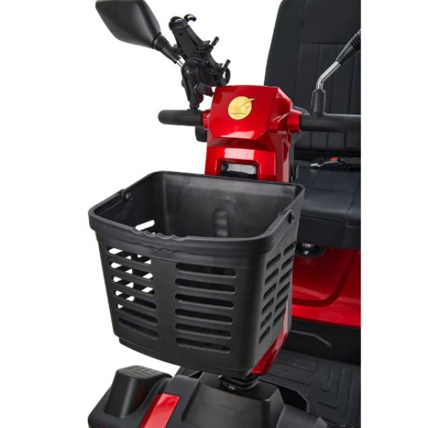 Golden Technologies Eagle 4 Wheel Mobility Scooter Front Basket on TIller