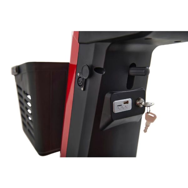 Golden Technologies Eagle 4 Wheel Mobility Scooter Tiller Ports with Front Basket