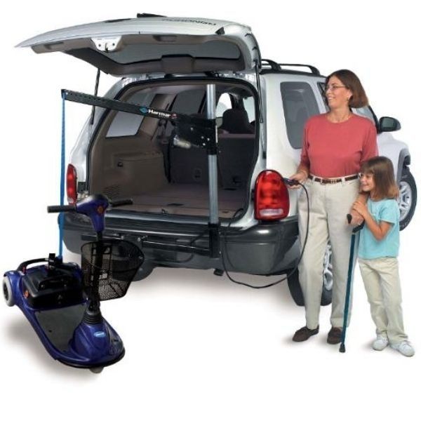 Harmar AL065 Inside Outside Wheelchair and Scooter On Back of Car View