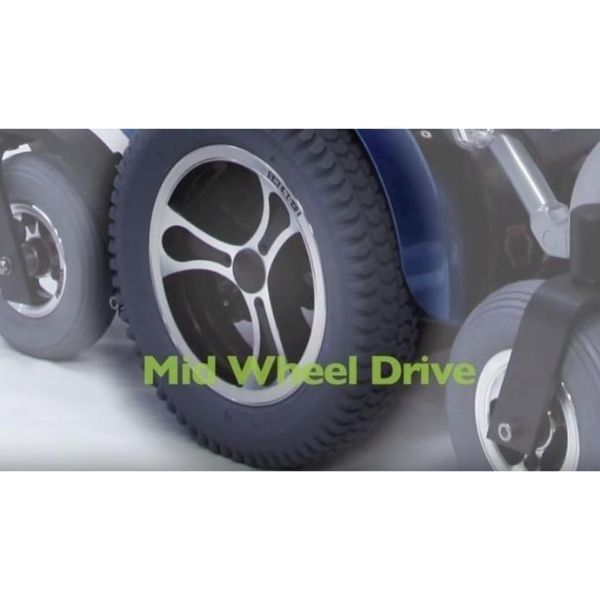 Karman Healthcare XO-505 Standing Power Wheelchair Mid Wheel View