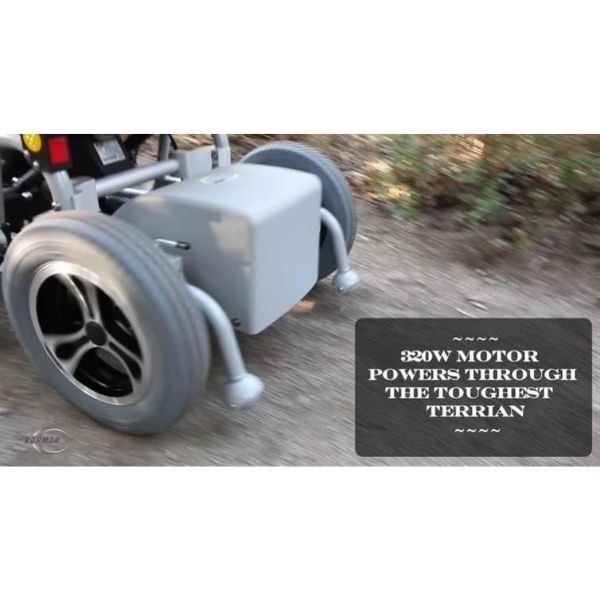 Karman XO-202 Full Stand Up Power Chair Motor and Tires View