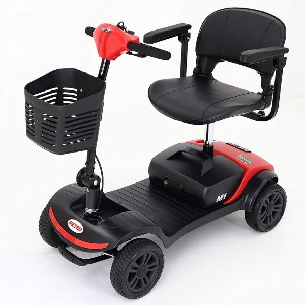 Metro Mobility M1 Lite 4-Wheel Mobility Scooter Red Up View