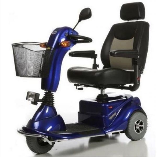Merits Health S131 Pioneer 3 Mobility Scooter Blue Front Left Side View