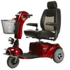 Merits Health S331 Pioneer 9 Three Wheel Mobility Scooter Red Front Left Side View