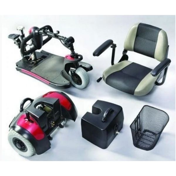 Merits Health S539 Mini Coupe 3 Wheel Mobility Scooter Disassemble View