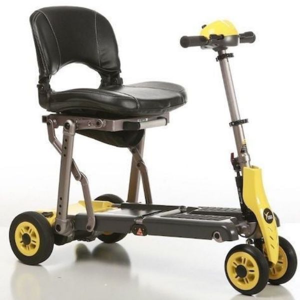 Merits Health S542 Yoga 4 Wheel Mobility Scooter Yellow Front Right Side View