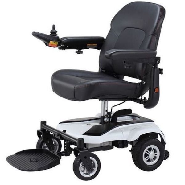 Merits P321 EZ Go Deluxe Power Wheelchair White Front Left View