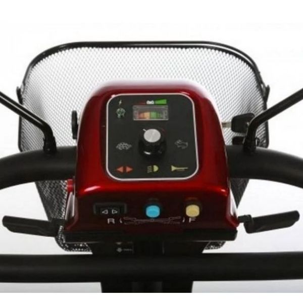 Merits Pioneer 4 Mobility Scooter Red Zoom Dashboard View