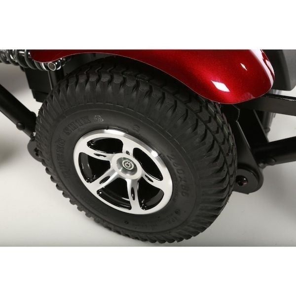 Merits Vision Sport Power Chair Red Tire View