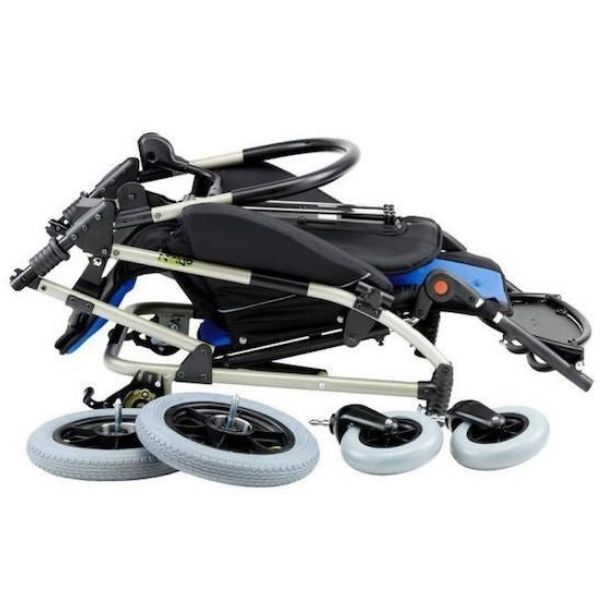 Ormesa New Novus Pediatric Wheelchairs Blue Folded Wheel View