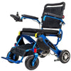 Pathway Mobility Geo Cruiser DX Lightweight Folding Power Wheelchair Blue Front Left Side View