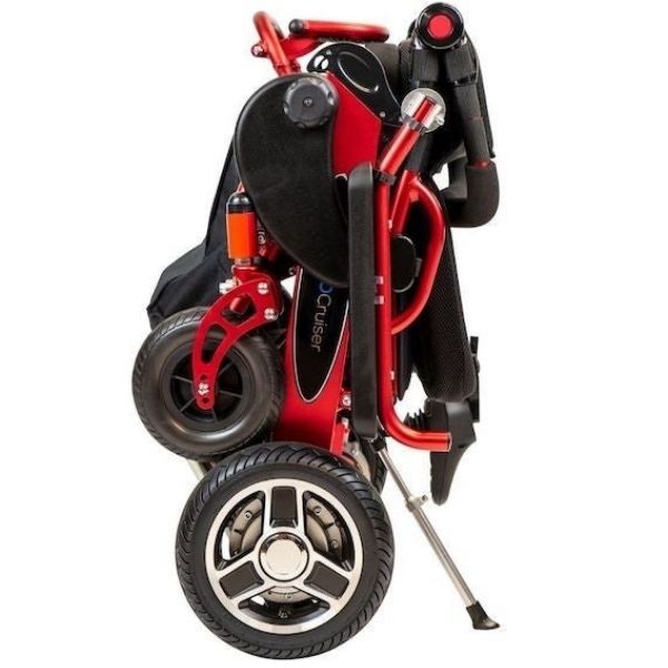 Pathway Mobility Geo Cruiser Elite EX Foldable Power Wheelchair Red Folded View