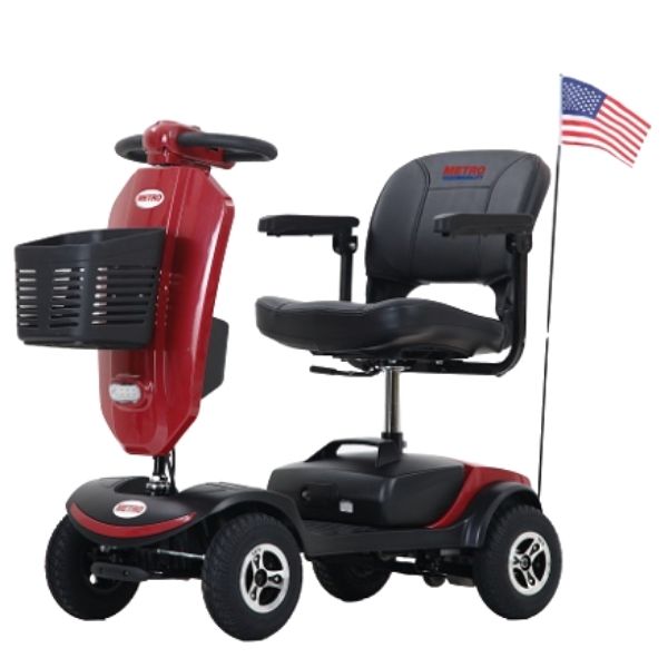 Patriot 4-Wheel Mobility Scooter Red Front Left View