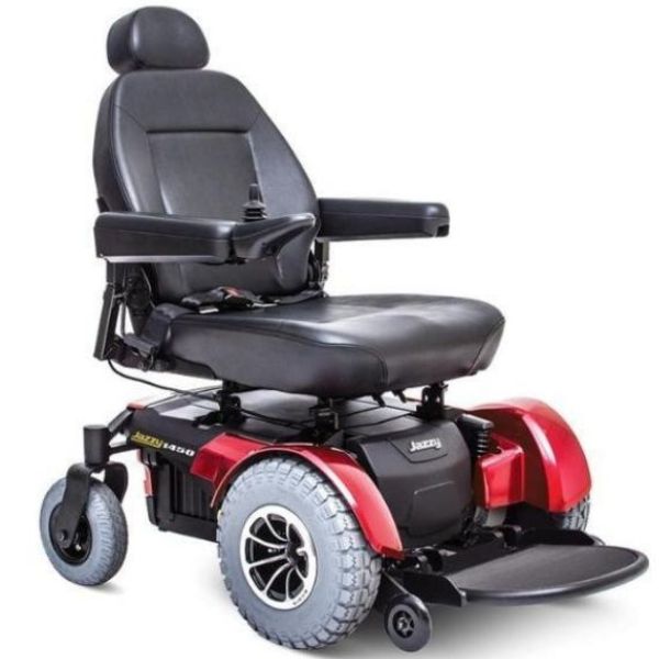 Pride Jazzy 1450 Heavy Duty Power Chair Red Right View