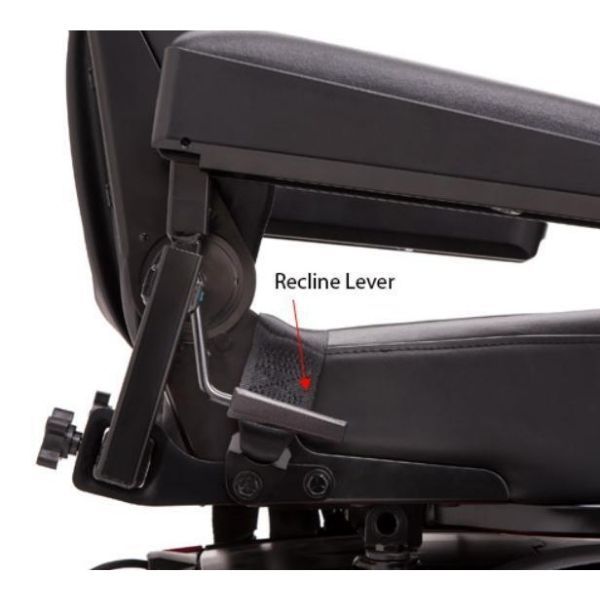 Pride Jazzy 600 ES Power Chair Recline Lever View
