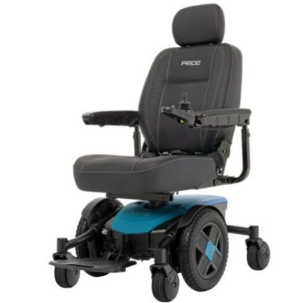 Pride Jazzy EVO 613 Power Wheelchair Iceberg Blue Left View