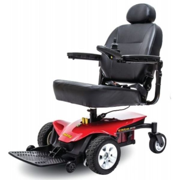Pride Jazzy Elite ES Power Chair Red Left View