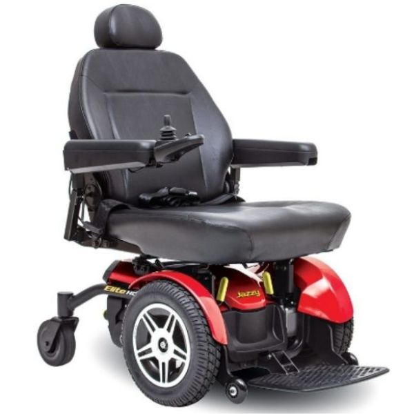Pride Jazzy Elite HD Front Wheel Power Chair Red Front View