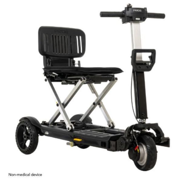 A sleek and modern Pride Mobility iGo Folding Mobility Scooter, perfect for easy transportation and mobility assistance.