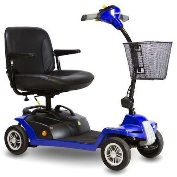 Shoprider Escape 4 Wheel Portable Scooter Blue Front Right View