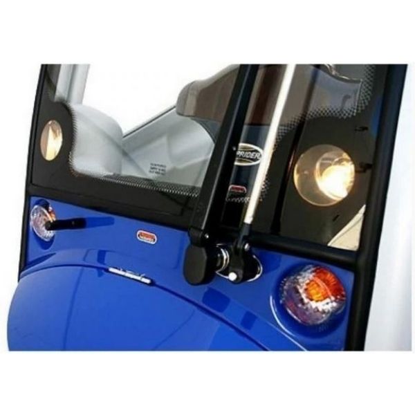 Shoprider Flagship Luxury Scooter Blue Wind Shield View