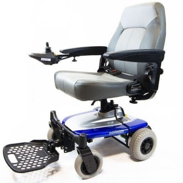 Shoprider Smartie Power Chair Blue Front Left Side View