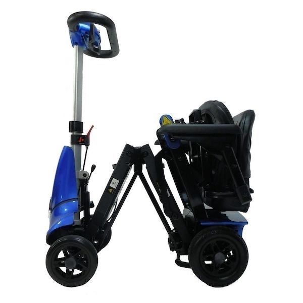 Solax Mobie Plus Folding Mobility Scooter  Blue Semi Folded View