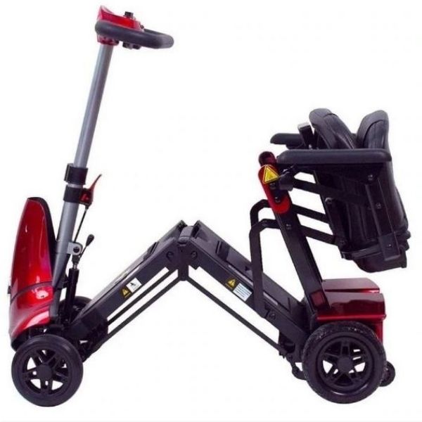 Solax Mobie Plus Folding Mobility Scooter Red Semi Folding View