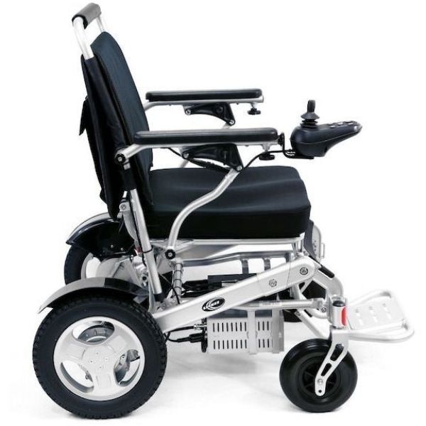 Tranzit Go Foldable Power Wheelchair Silver Right Side View