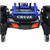 Triaxe Cruze Foldable Travel Mobility Scooter by Enhance Mobility Blue Back Light View