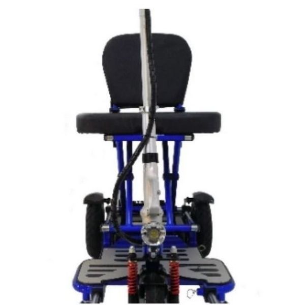 Triaxe Cruze Foldable Travel Mobility Scooter by Enhance Mobility Blue Zoom Front View