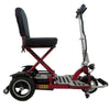 Triaxe Cruze Foldable Travel Mobility Scooter by Enhance Mobility Red Front Right Side View