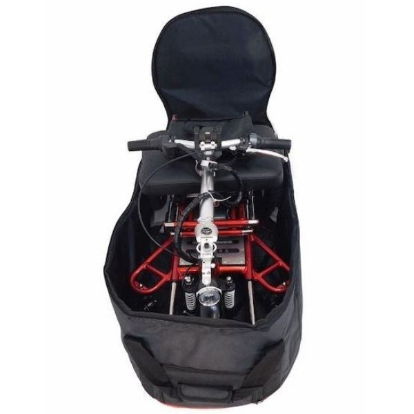 Triaxe Sport Scooter Red Folded Inside Bag View